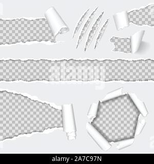 Realistic Seamless Torn Paper and Scratch Claws Stock Vector