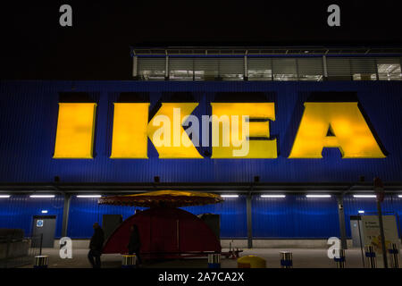 Ikea store signage outside Wembley superstore, London, UK Stock Photo