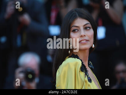 VENICE, ITALY - AUGUST 29,2019: Alessandra Mastronardi  walks the red carpet ahead of the 'Marriage Story' screening during the 76th Venice Stock Photo