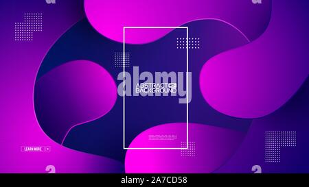 Geometric background flat layout template on purple gradient backdrop. Modern style future poster template. Graphic design element with geometric Stock Vector
