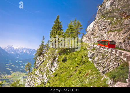 Kehlsteinstraße or Kehlstein road on Alps cliffs leading to Eagle's Nest, Berchtesgadener Land, Bavaria, Germany Stock Photo