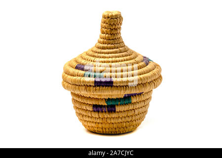 Wicker basket on a white background Stock Photo