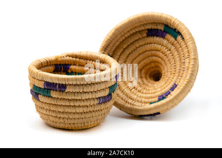 Wicker basket on a white background Stock Photo