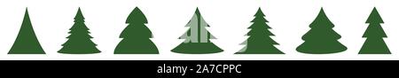 Christmas Tree Green Icon | Fir Tree Illustration | x-mas Symbol | Logo | Isolated Variations Stock Vector