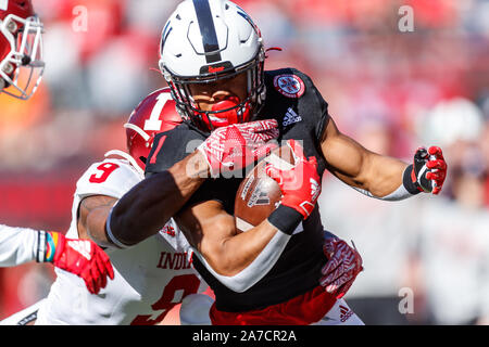 Ball State running back Caleb Huntley (2) runs against Indiana during the  first half of a college football game in Indianapolis, Saturday, Aug. 31,  2019. (AP Photo/Michael Conroy Stock Photo - Alamy