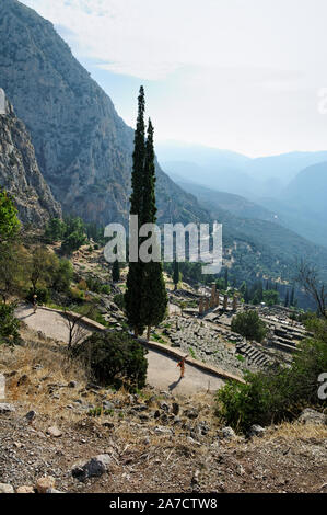 View to the ancient city Delphi. Stock Photo