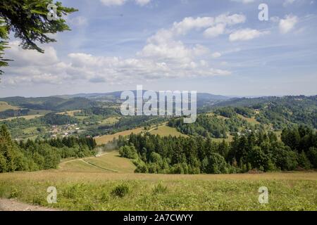 Kysúce region in the northern Slovakia near Poland border Stock Photo