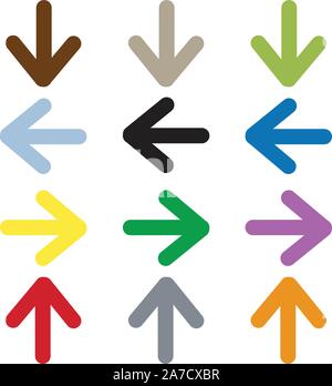 muitlcolored arrows sign on white background. arrow symbol. flat style.  arrow icon for your web site design, logo, app, UI. Stock Vector