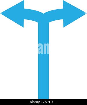 Bifurcation Arrows Left Right icon on white background. Arrows Left and Right. Stock Vector