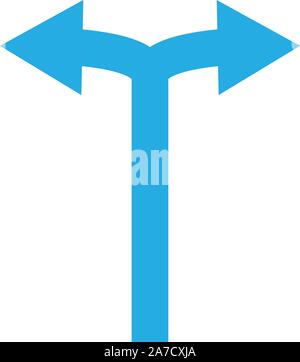Bifurcation Arrows Left Right icon on white background. Arrows Left and Right. Stock Vector