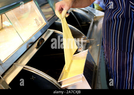 General views of Harry's Fish & Chip shop in Chichester, West Sussex, UK. Stock Photo