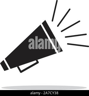 bullhorn icon on white background. Announce sign. bullhorn icon for your web site design, logo, app, UI. flat style. Stock Vector