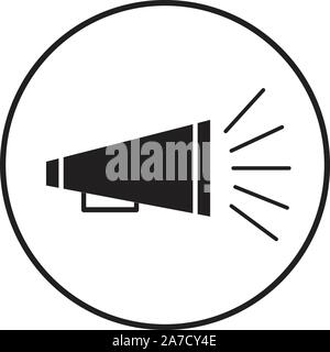 bullhorn icon on white background. Announce sign. bullhorn icon for your web site design, logo, app, UI. flat style. Stock Vector