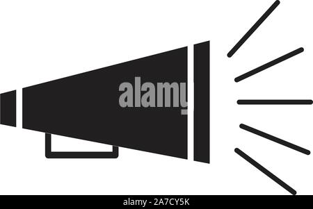 bullhorn icon on white background. Announce sign. bullhorn icon for your web site design, logo, app, UI. flat style. Stock Vector