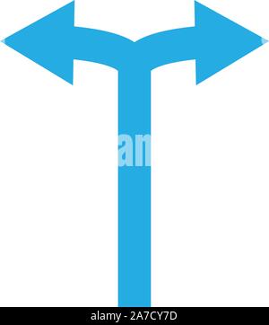 Bifurcation Arrows Left Right icon on white background. Arrows Left and Right. Stock Vector