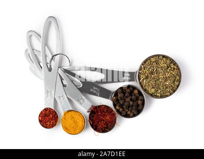 spices set isolated on white background Stock Photo