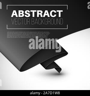 Vector abstract background with folded black paper and place for your content Stock Vector
