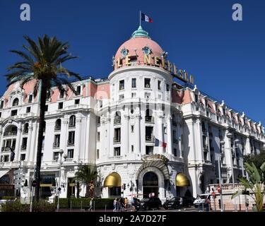 Le Negresco Hotel exterior, Promenade des Anglais, Nice, South of France Stock Photo