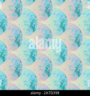 seamless vector pattern with textured mermaid tail scales in iridescent colors Stock Vector