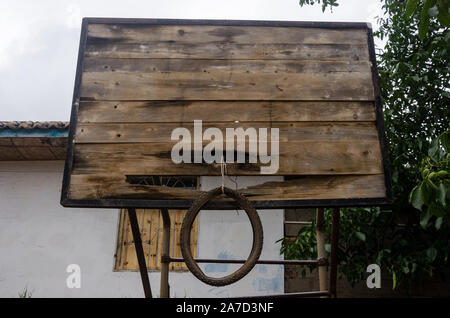 A basketball hoop around Lugu Lake, Yunnan, China Stock Photo