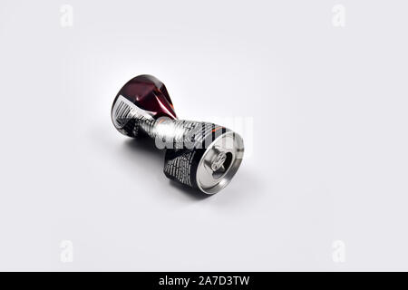 Crumpled aluminum can on a white background Stock Photo