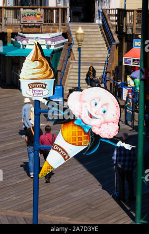 Dreyers frozen yoghurt sign, Attractions on Pier 39, Fishermans wharf, San Francisco, California United States of America Stock Photo