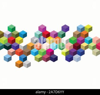 Abstract colors vector cube. multicolors cube wallpaper. abstract geometric background with polygonal triangles. Stock Vector