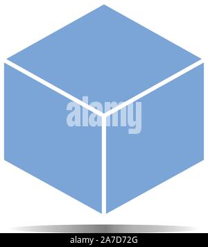 3d cube logo design icon, vector illustration. Flat design style Stock Vector