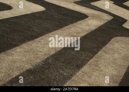 Unique natural pebbles outdoor flooring pattern texture Stock Photo