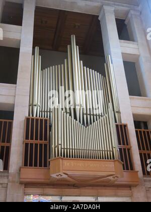 The organ pipes at Belfast Cathedral, an instrument built in 1907 by Harrison & Harrison. Stock Photo