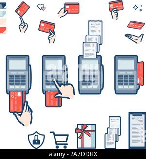 This is an illustration of payment with a credit card reader. It's vector art so it's easy to edit. Stock Vector