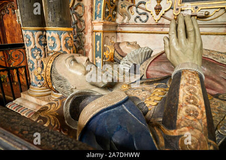 Tomb of Robert Dudley Earl of Leicester and Lettice in the Beauchamp chapel of St Mary’s church in Warwick Stock Photo