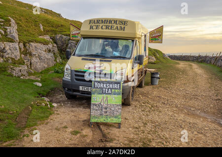 Scar End is a settlement on the side of Twistleton Scar in the English county of North Yorkshire. It is surrounded by Ingleborough and Whernside 2 of Stock Photo