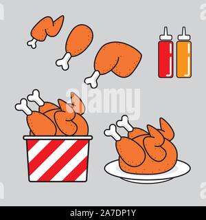 fried chicken vector illustration. Stock Vector