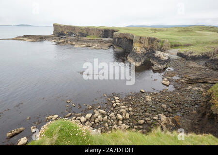 Basalt columns on the Isle of Staffa, Inner Hebrides, Scotland, UK Stock Photo