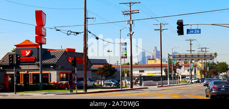 YOSHINOYA Japanese Kitchen Fast Food Restaurant located in Los Angeles Stock Photo