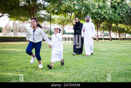 Happy family spending time together outdoor Stock Photo