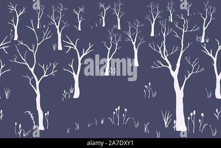 Cute Seamless Pattern with trees. Vector Illustration Stock Vector