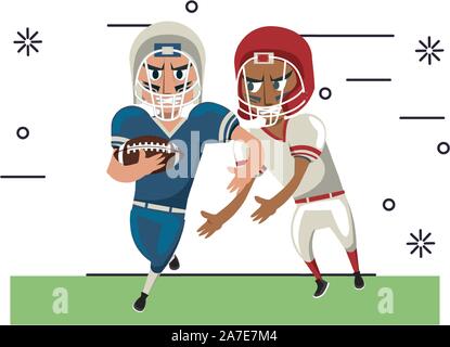 american football players playing characters Stock Vector