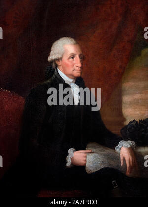 George Washington by Edward Savage (1761-1817), oil on mahogany panel, 1793 Stock Photo