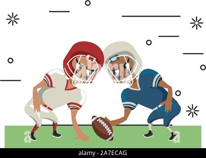 american football players playing characters Stock Vector