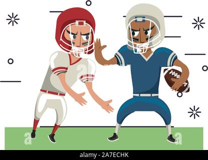 american football players playing characters Stock Vector