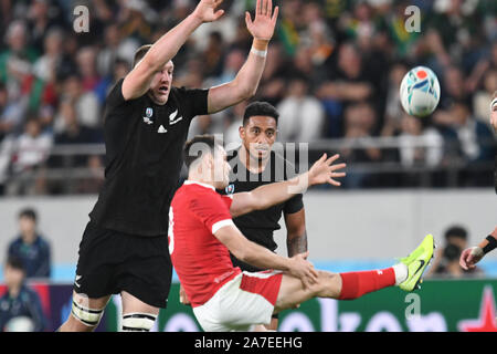 Tomos Williams of Wales during the 2019 Rugby World Cup Bronze Final match between New Zealand and Wales at the Tokyo Stadium in Tokyo, Japan on November 1, 2019. Photo by Tadashi Miyamoto Stock Photo