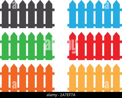 fence icon on white background. flat style. fence icon object. Stock Vector