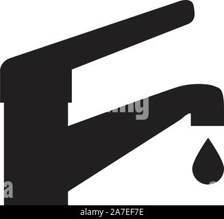 faucet icon on white background. flat style. water faucet icon for your web site design, logo, app, UI. tap sign. water faucet with drop symbol. Stock Vector