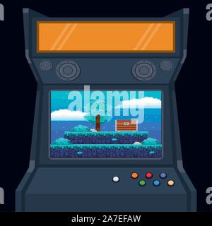 video game pixelated retro machine icon Stock Vector