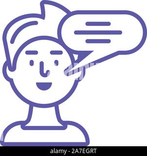 man with speech bubble on white background vector illustration design Stock Vector