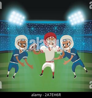 american football players playing characters Stock Vector