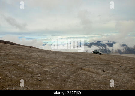 Clouds rolling in on the flanks of Cotopaxi volcano, Cotopaxi Natioanal Park, Ecuador Stock Photo