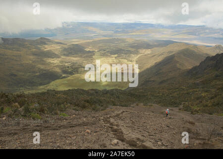 Descending from the summit of Rumiñahui volcano, Cotopaxi National Park ...